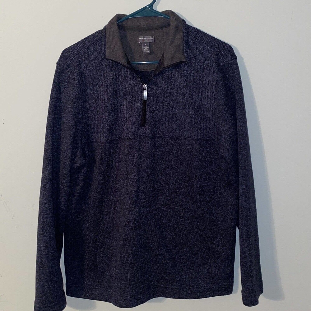 NWT Van Heusen Blue Quarter Zip Flex Classic Fit Athleisure Medium